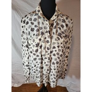 Gai Mattiolo Size 42 Womans 100% Silk Geometric Print Blouse
